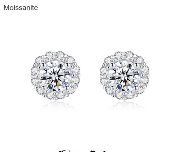 Moissanite Sterling Silver Earrings
