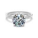 [Moissanite] 925 Sterling Silver Round Cut Ring