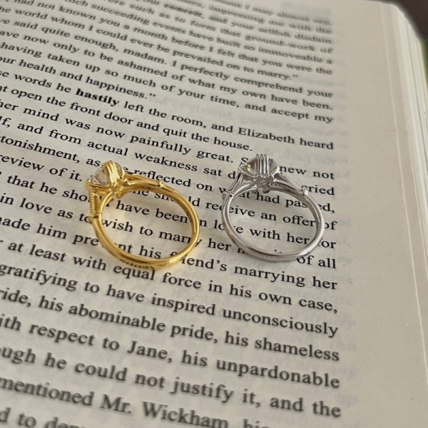 [Moissanite] 925 Sterling Silver 18K Gold Plated Ring
