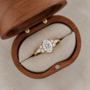 [Moissanite] 925 Sterling Silver 18K Gold Plated Ring