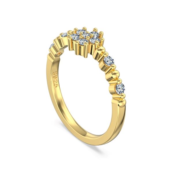 [Moissanite] 925 Sterling Silver 18K Gold Plated Ring