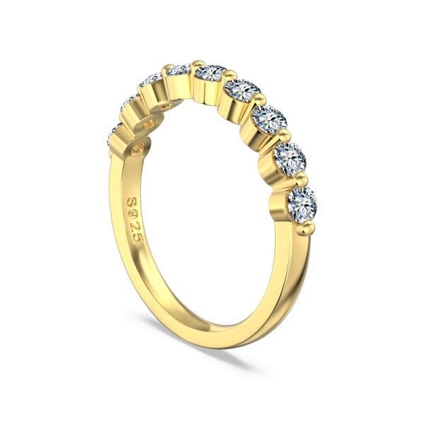 [Moissanite] 925 Sterling Silver 18K Gold Plated Ring