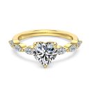 [Moissanite] 925 Sterling Silver 18K Gold Plated Heart Cut Ring