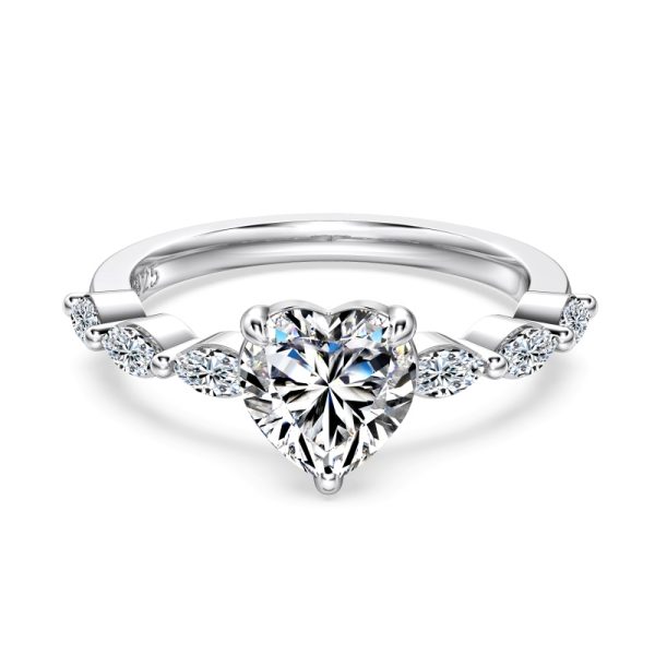 [Moissanite] 925 Sterling Silver Heart Cut Ring
