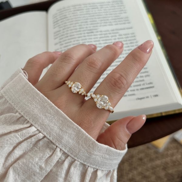 [Moissanite] 925 Sterling Silver 18K Gold Plated Ring