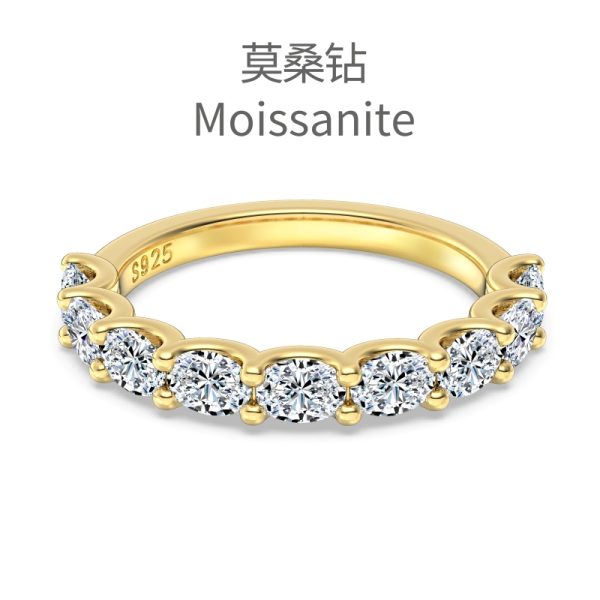 [Moissanite] 925 Sterling Silver 18K Gold Plated Ring