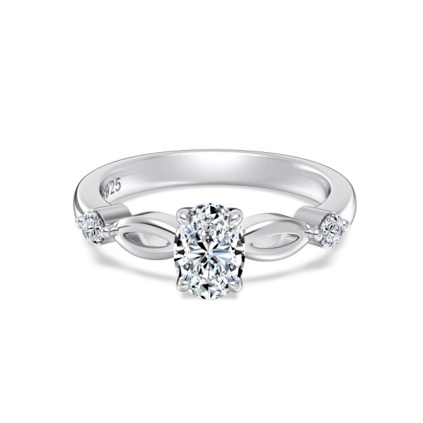 [Moissanite] 925 Sterling Silver Oval Cut Ring