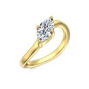 [Moissanite] 925 Sterling Silver 18K Gold Plated Ring