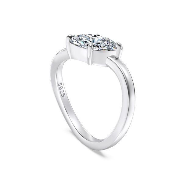 [Moissanite] 925 Sterling Silver Marquise Cut Ring