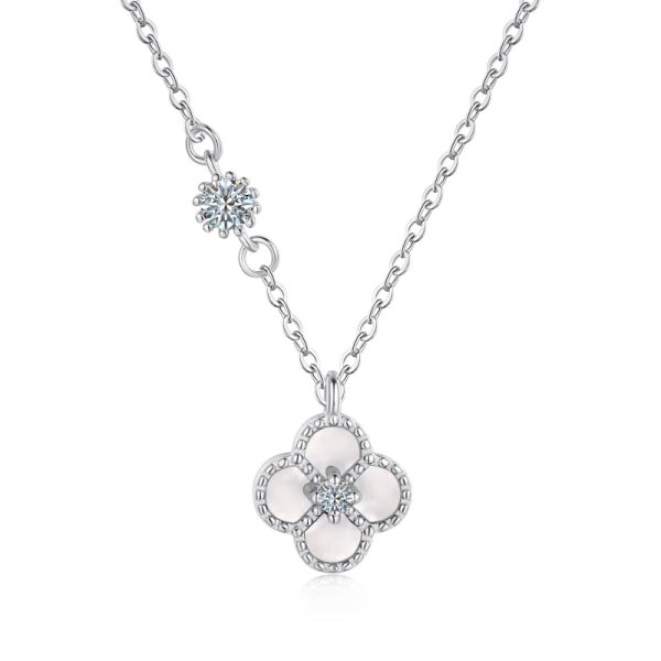 [Moissanite] 925 Sterling Silver White Shell Necklace
