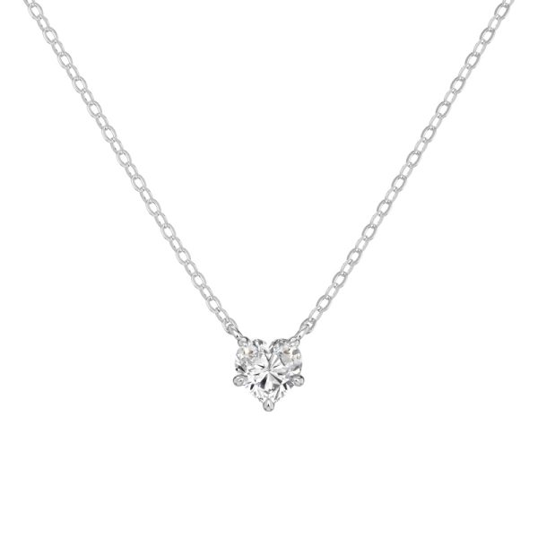[Moissanite] 925 Sterling Silver Heart Necklace