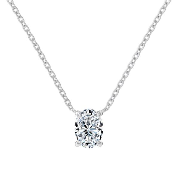 [Moissanite] 925 Sterling Silver Oval Cut Necklace