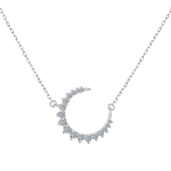 [Moissanite] 925 Sterling Silver Round Cut Necklace