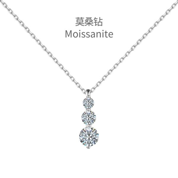 [Moissanite] 925 Sterling Silver Necklace
