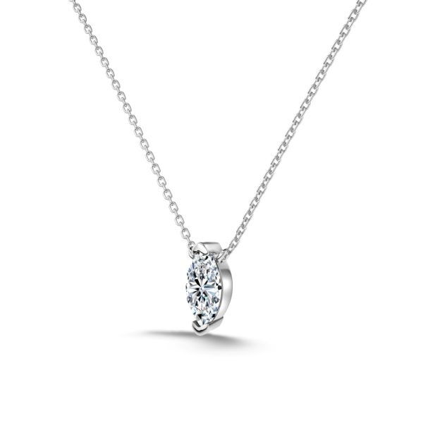 [Moissanite] 925 Sterling Silver Marquise Cut Necklace