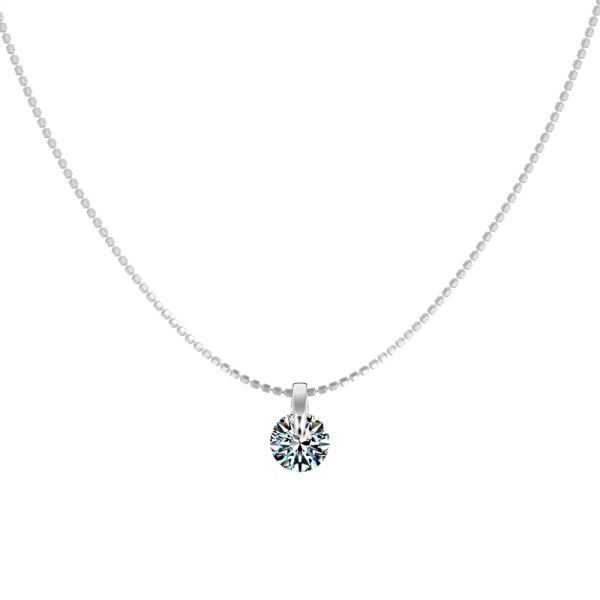 [Moissanite] 925 Sterling Silver Round Necklace