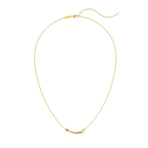 [Moissanite] 925 Sterling Silver 18K Gold Plated Necklace
