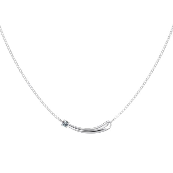 [Moissanite] 925 Sterling Silver Round Necklace