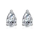 [Moissanite] 925 Sterling Silver Pear Cut Earrings