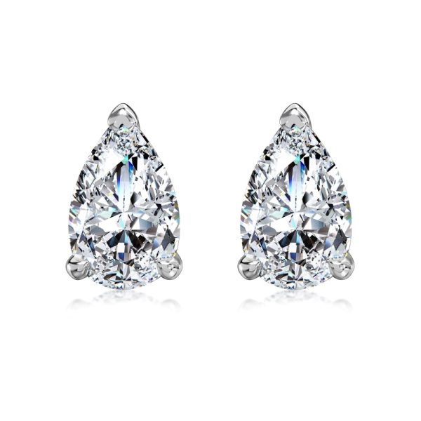 [Moissanite] 925 Sterling Silver Pear Cut Earrings