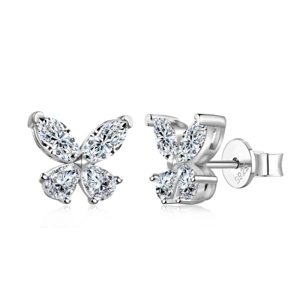 [Moissanite] 925 Sterling Silver Pear Marquise Cut Earrings