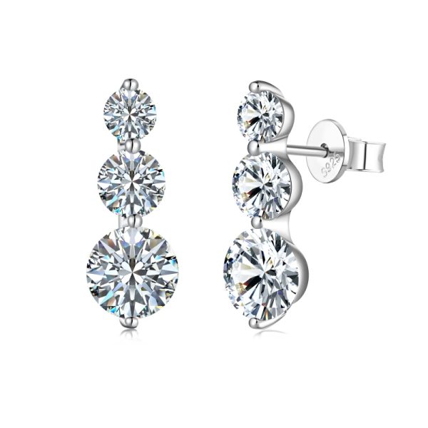 [Moissanite] 925 Sterling Silver Earrings