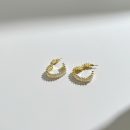 925 Sterling Silver 18K Gold Plated Cubic Zirconia Earrings