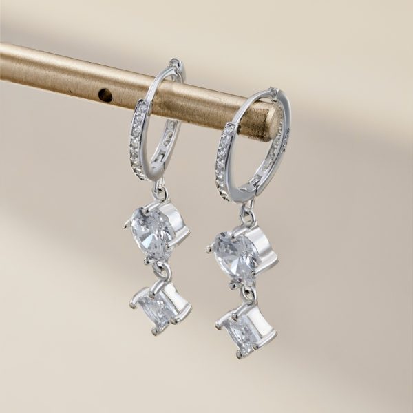 925 Sterling Silver White Cubic Zirconia Earrings