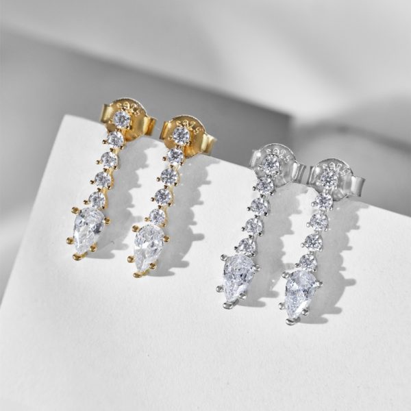 925 Sterling Silver White Cubic Zirconia Earrings