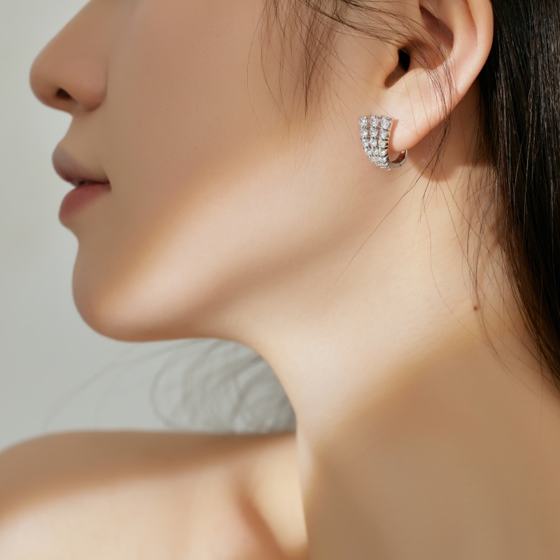 925 Sterling Silver White Cubic Zirconia Earrings