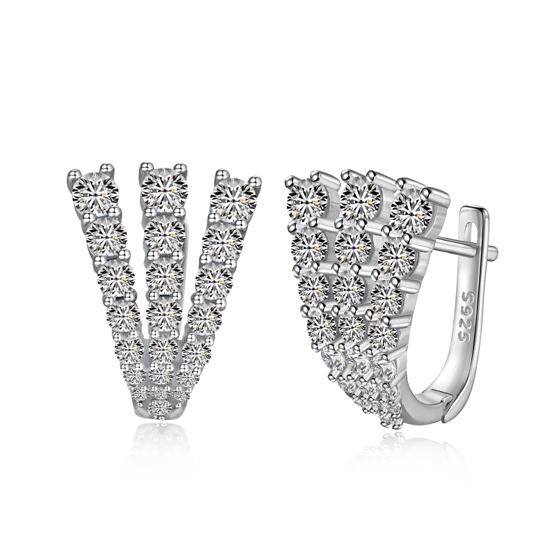 925 Sterling Silver White Cubic Zirconia Earrings - Image 3