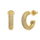 925 Sterling Silver 18K Gold Plated Cubic Zirconia Earrings