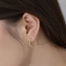 925 Sterling Silver 18K Gold Plated Cubic Zirconia Earrings