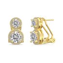 925 Sterling Silver 18K Gold Plated Cubic Zirconia Earrings