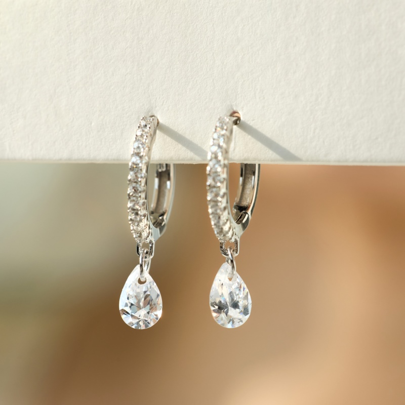 925 Sterling Silver Cubic Zirconia Earrings - Image 2