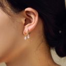 925 Sterling Silver 14K Gold Plated Cubic Zirconia Earrings
