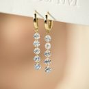 925 Sterling Silver 14K Gold Plated Cubic Zirconia Earrings