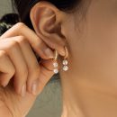 925 Sterling Silver 14K Gold Plated Cubic Zirconia Earrings