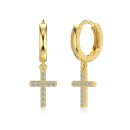 925 Sterling Silver 18K Gold Plated Cubic Zirconia Earrings
