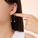 925 Sterling Silver 18K Gold Plated Cubic Zirconia Earrings