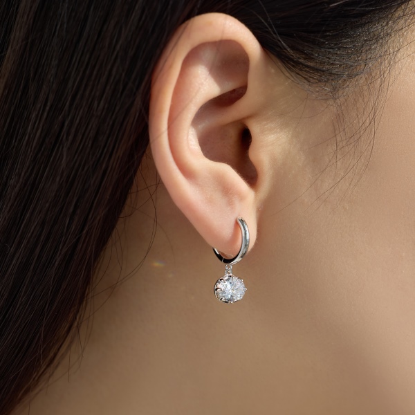 925 Sterling Silver 18K Gold Plated Cubic Zirconia Earrings - Image 4