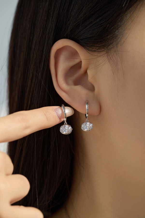 925 Sterling Silver 18K Gold Plated Cubic Zirconia Earrings - Image 5