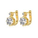 925 Sterling Silver 18K Gold Plated Cubic Zirconia Earrings