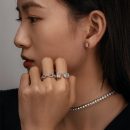 925 Sterling Silver Pear and Rectangular Cut Ring