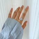 925 Sterling Silver 5A Cubic Zirconia Hexagon Cut Ring