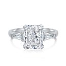 925 Sterling Silver High Carbon Diamond Rectangle Cut Ring
