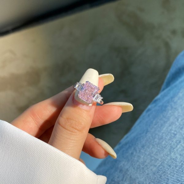 925 Sterling Silver High Carbon Diamond Cubic Zirconia Ring