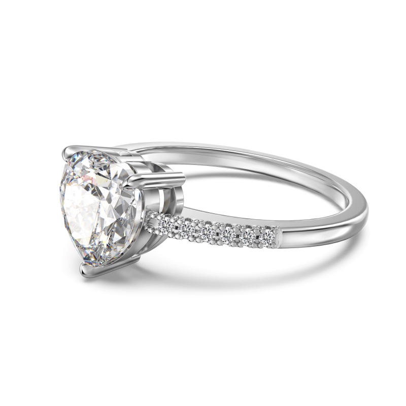 925 Sterling Silver Cubic Zirconia Heart Ring