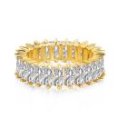 925 Sterling Silver 18K Gold Plated Zirconia Ring