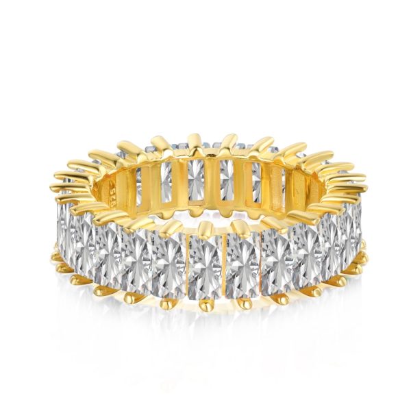 925 Sterling Silver 18K Gold Plated Zirconia Ring